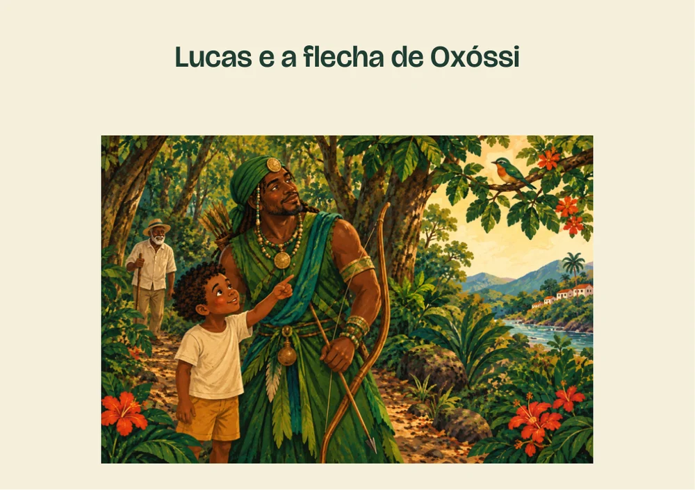 Capa da história A flecha de Oxóssi